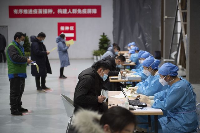Un puesto de vacunación en Beijing.&nbsp;