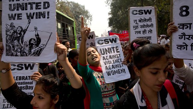 Protestas.&nbsp; Manifestación contra la violencia de género en Nueva Delhi.