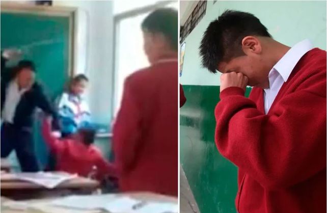 El profesor le pegó al alumno en medio de la clase