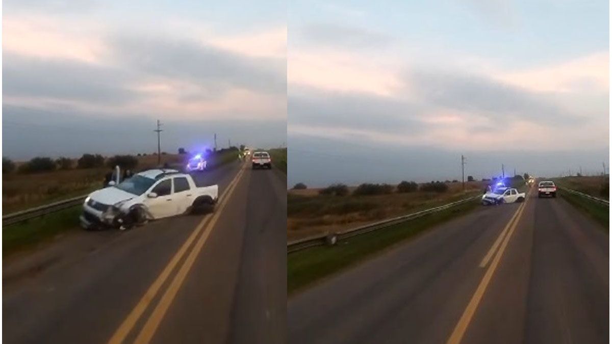 Ruta 12 perdieron el control y chocaron contra el guardarraíl