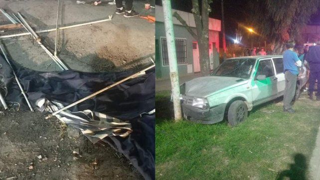Un automovilista chocó un puesto ambulante en Paraná.
