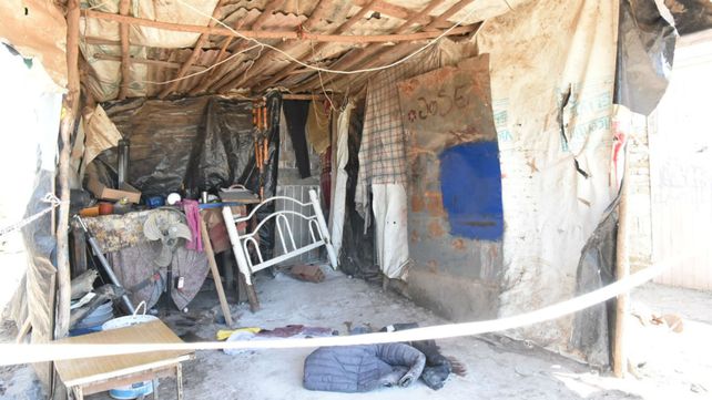 La casilla donde ocurrió el doble homicidio.&nbsp;