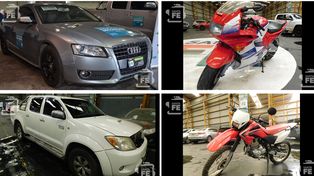 Autos y motos de lujo: estos son los vehículos a subastar  incautados a criminales