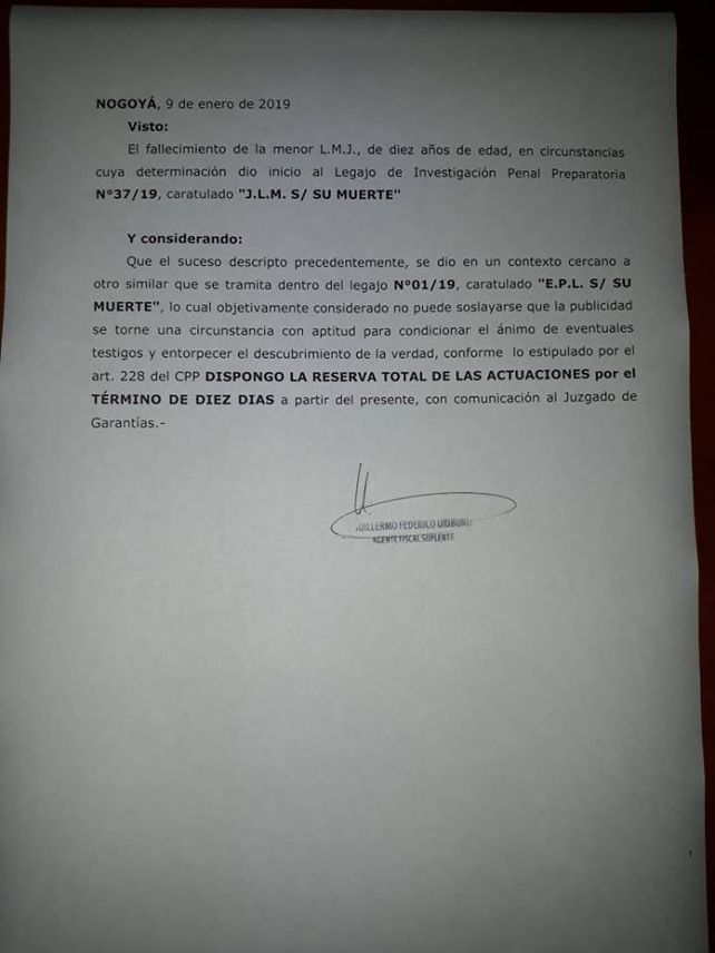 Reserva total. Desde la Justicia se ordenó restringir la información por 10 días.