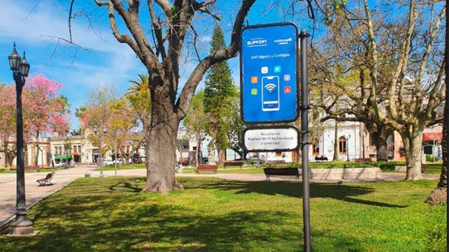 La plaza de Villaguay ofrece WiFi público.&nbsp;