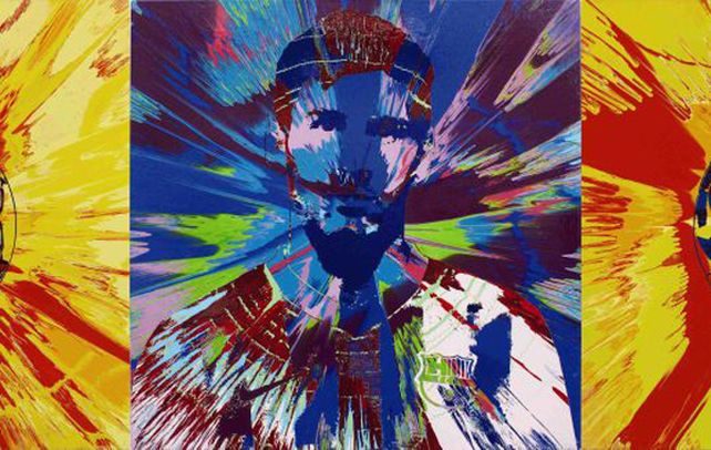 Como lo ve Hirst.  El artista británico pintó un tríptico del crack con la técnica del centrifugado.