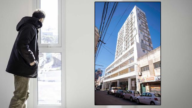 El edificio tiene 16 pisos y reúne 56 departamentos (30 de 1 dormitorio y 26 de 2 dormitorios.