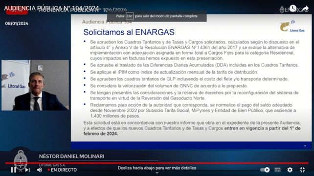 Litoral Gas solicitó aumentos de la tarifa que van del 86 al 119%