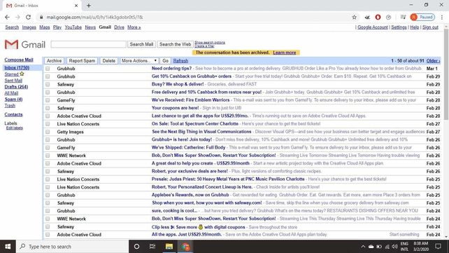Versión HTML de Gmail.