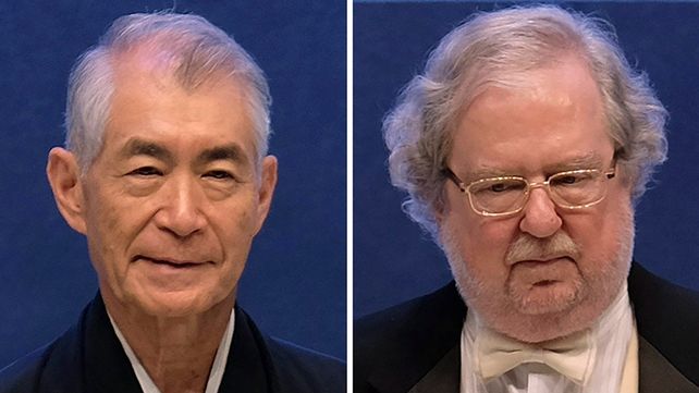 Galardonados. El japonés Tasuko Honio y el estadounidense James Allison recibieron ayer el Premio Nobel.