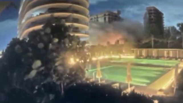 Video: el momento exacto en que colapsa el edificio en Miami