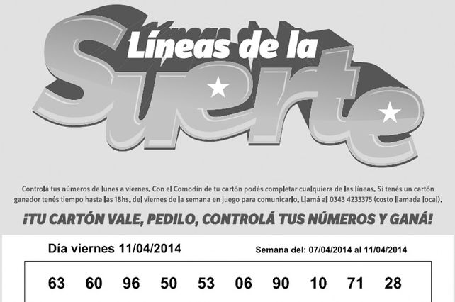 Números que correponden al viernes 11 de abril