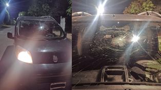 Le rompieron el parabrisas de una pedrada en avenida Uranga