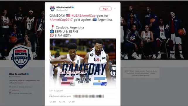 El insólito error de Estados Unidos para anunciar la final de la AmeriCup