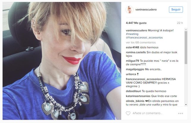 Vanina Escudero y su cambio total de look