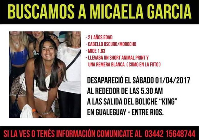 La búsqueda de Micaela García se centra en el río