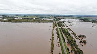 La ciudad de Nogoyá se vio afectada por las intensas lluvias.