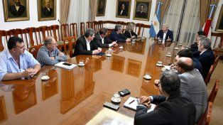 Audiencia entre la Cámara Argentina de la Construcción, la Uocra y Rogelio Frigerio