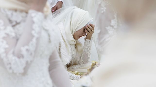 Celebración de 200 bodas simultáneas en la ciudad de Grozny, Rusia