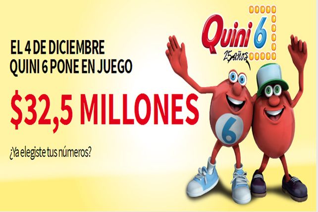 Quini 6: pone en juego un pozo de 32,5 millones para esta noche