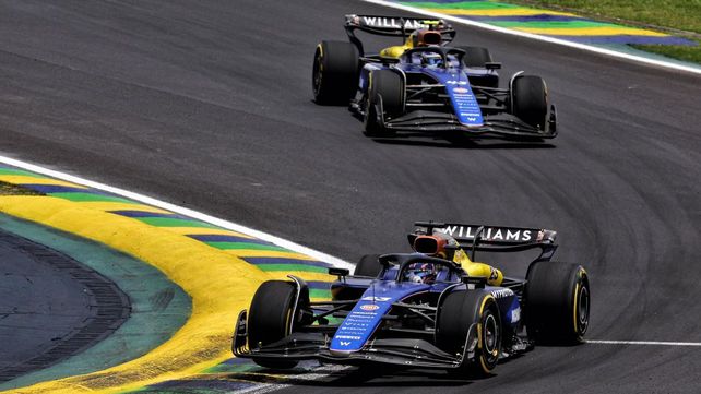 Una de las pocas veces que se los vio a Alex Albon y Franco Colapinto juntos en pista. Fue en el sprint del GP de Brasil de Fórmula 1.