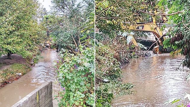 Arroyo Antoñico: vecinos ayudaron a obrero a salir de las aguas&nbsp;