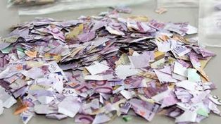 Antes de morir, una anciana rompió casi un millón de euros en billetes para perjudicar a sus herederos