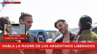 Madre de los argentinos liberados por Hamas: Están muy bien de salud
