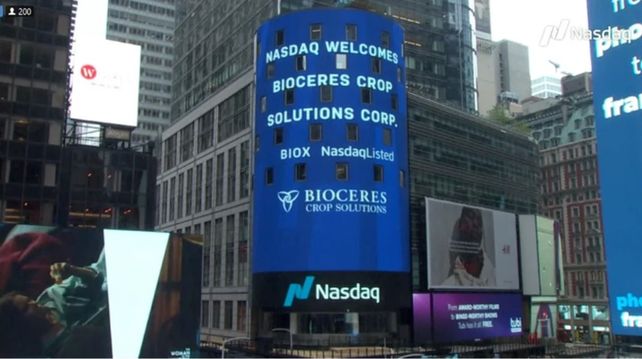 Bioceres cotiza en el Nasdaq.