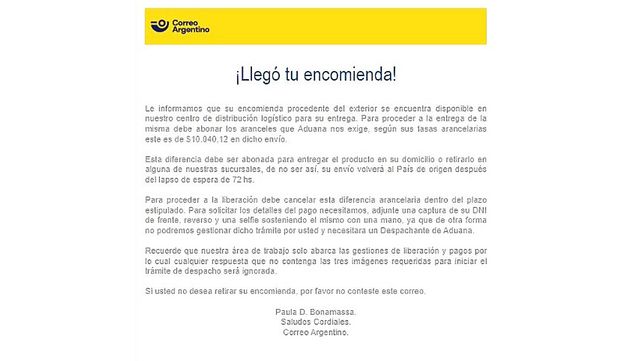 Estafas: advierten nuevo ardid que invoca a Correo Argentino