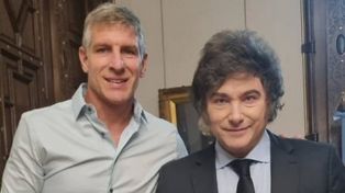 Martín Palermo visitó a Javier Milei en la Casa Rosada.