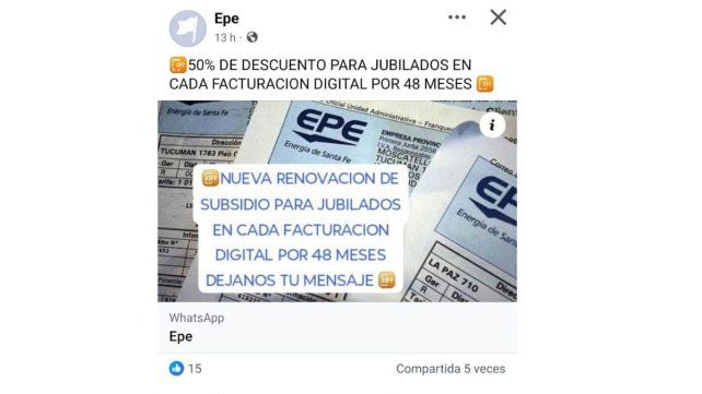 La EPE advierte sobre posibles intentos de estafa a usuarios de Santa Fe La EPE advierte sobre posibles intentos de estafa a usuarios de Santa Fe