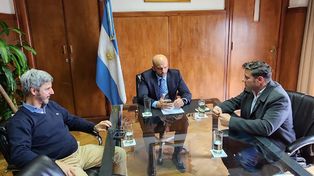 &nbsp;El intendente Natalio Lattanzi durante la reunión en el Ministerio de Transporte de la Nación.