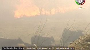 Siguen los incendios forestales en las cercan&iacute;as de la ciudad de La Cumbre