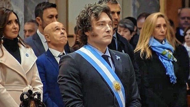 El presidente Javier Milei en el tedeum del 25 de Mayo.