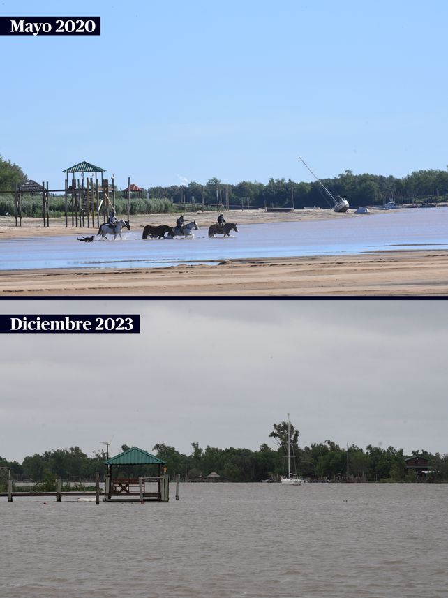 Zona de El Pimpollal, por donde se podía pasar de una orilla a otra a caballo.