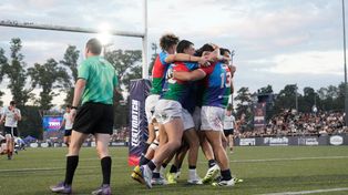Super Rugby Américas.&nbsp; Festejo de los Capibaras en su anterior presentación en el hipódromo, ante Pampas. Un gran triunfo que allanó la clasificación.