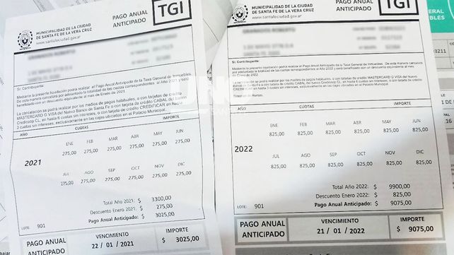 En un año las boletas de la TGI que pagan el mínimo registraron un aumento de 200 por ciento.
