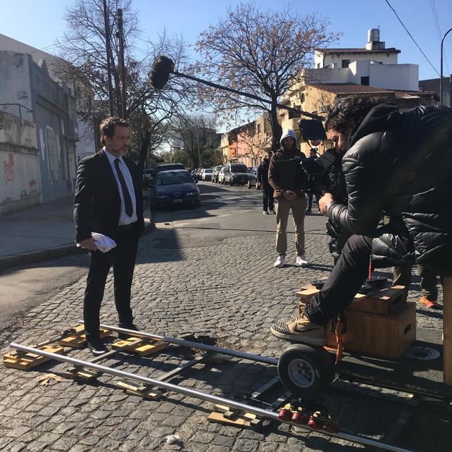 Gastón Pauls en la filmación de "Lágrimas de fuego".