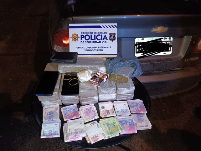 La droga interceptada anoche en la ruta nacional 33