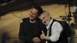 Ricardo Mollo, invitado de lujo de David Lebon, en el festejo de sus 70 años en el CCK.&nbsp;