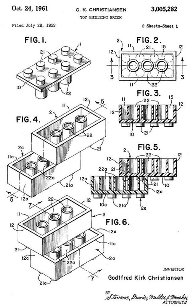 El formato de los ladrillos LEGO.