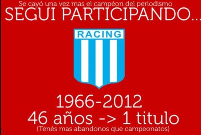 Aparecieron los afiches gastando a Racing