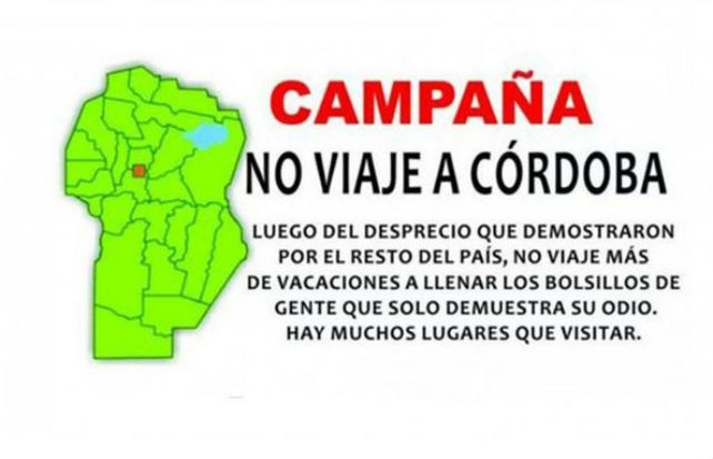 El afiche de la campaña contra el veraneo en Córdoba publicado en Twitter.