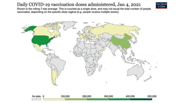 Argentina ocupa el puesto 7 en un ranking mundial de mayor cantidad de vacunados por millón de habitantes