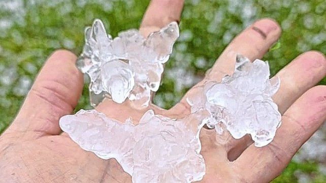El tamaño del granizo que cayó en el norte entrerriano.