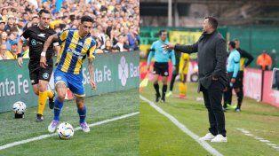 Ángel Di María, máxima figura de Central, y Cristian Fabbiani, técnico de Newells, protagonistas del clásico rosarino.&nbsp; 