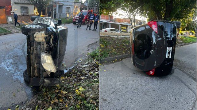 El vuelco se produjo este domingo en calle Ituzaingó