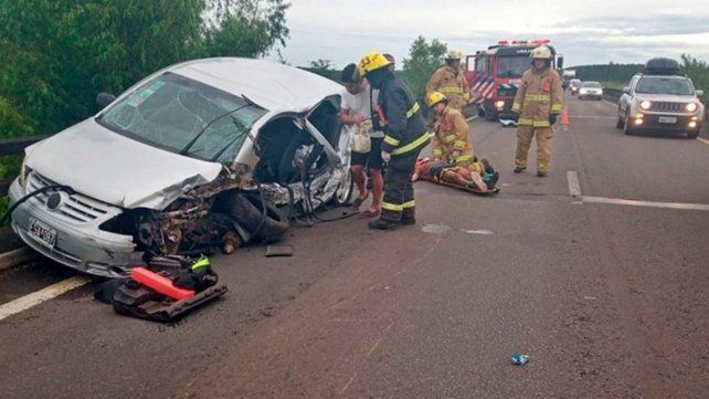 Ruta 14: cuatro personas hospitalizadas tras violento choque