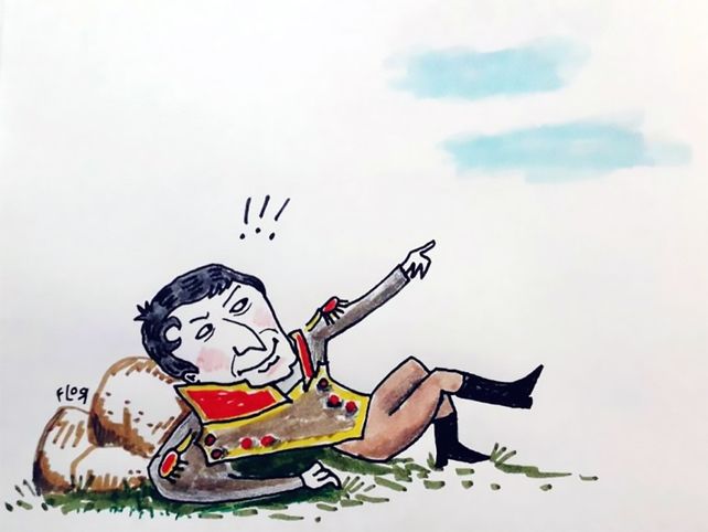 Ilustración de Manuel Belgrano por la artista Flor Balestra para la serie Las Aventuras de Belgrano de la Editorial Municipal, 2020. 